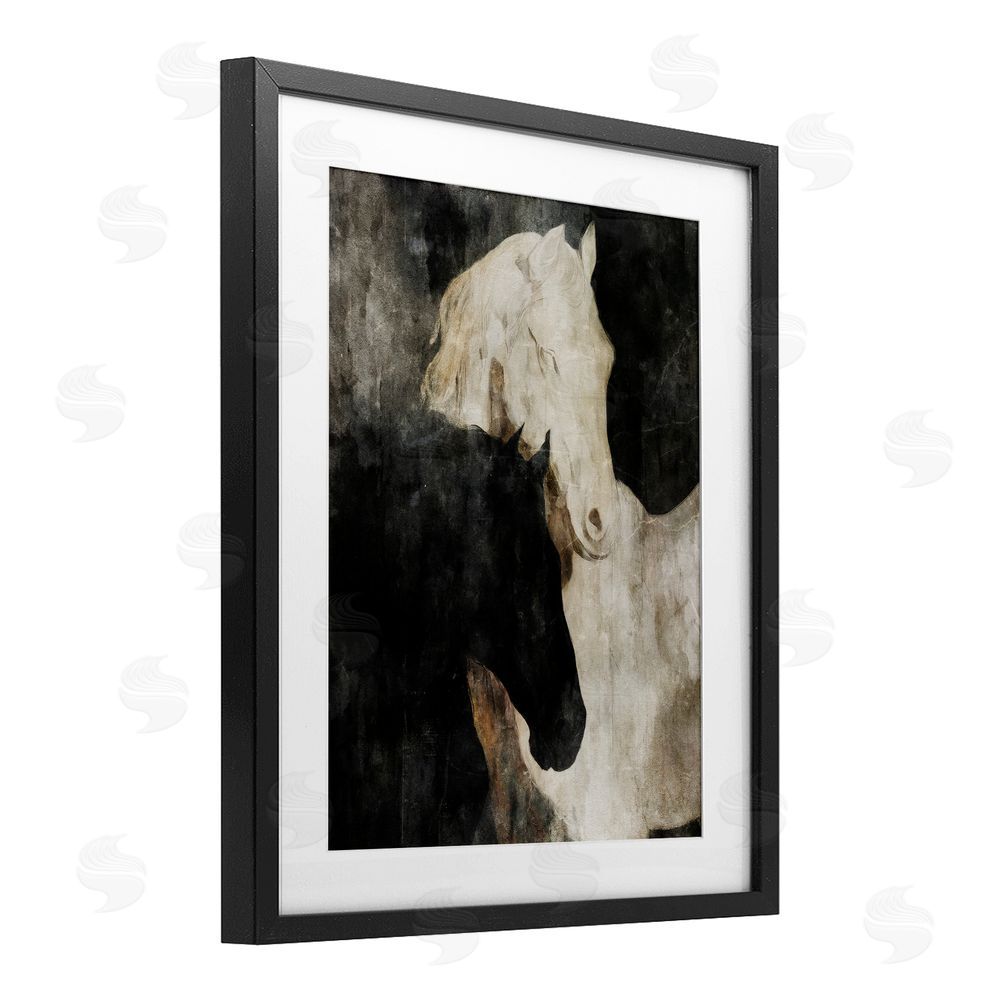 Svetlana Aleynikova Dual Spirit Horses Black Framed Print Under Glass Wall Art