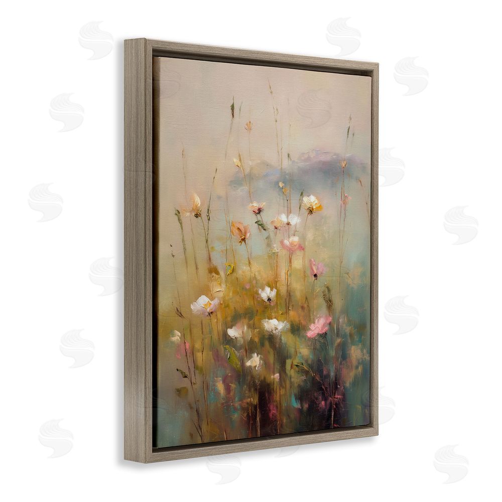 Svetlana Aleynikova Wildflower Valley Impression Brown Floating Frame Canvas Wall Art Print
