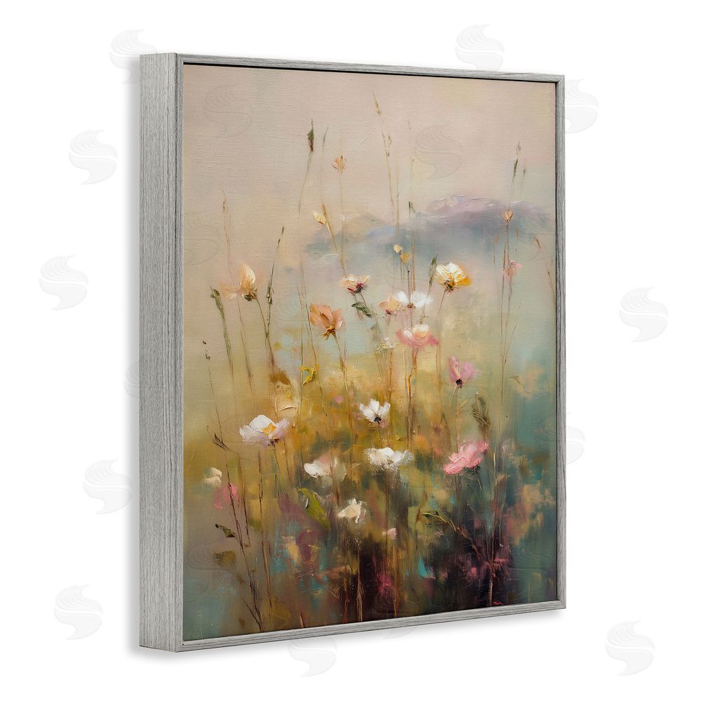 Svetlana Aleynikova Wildflower Valley Impression Gray Framed Giclee Wall Art Print