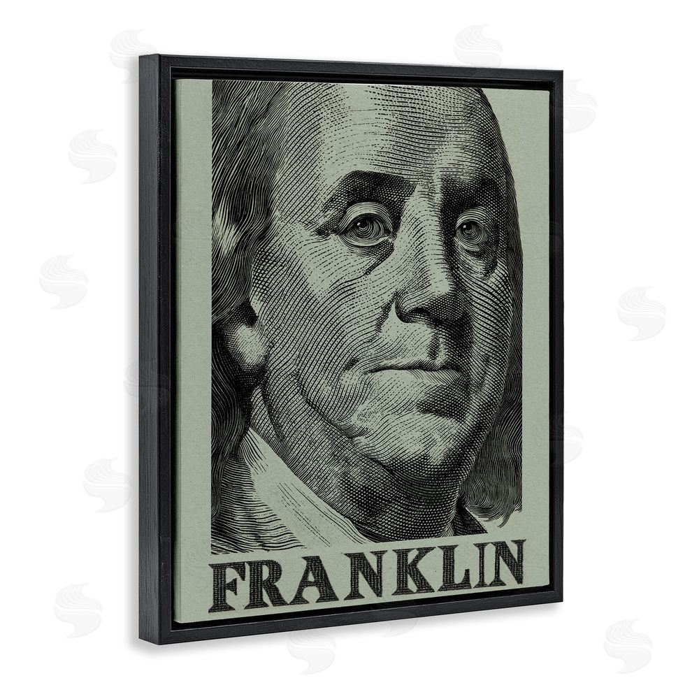Svetlana Aleynikova Franklin's Influence Portrait Black Floating Frame Canvas Wall Art Print