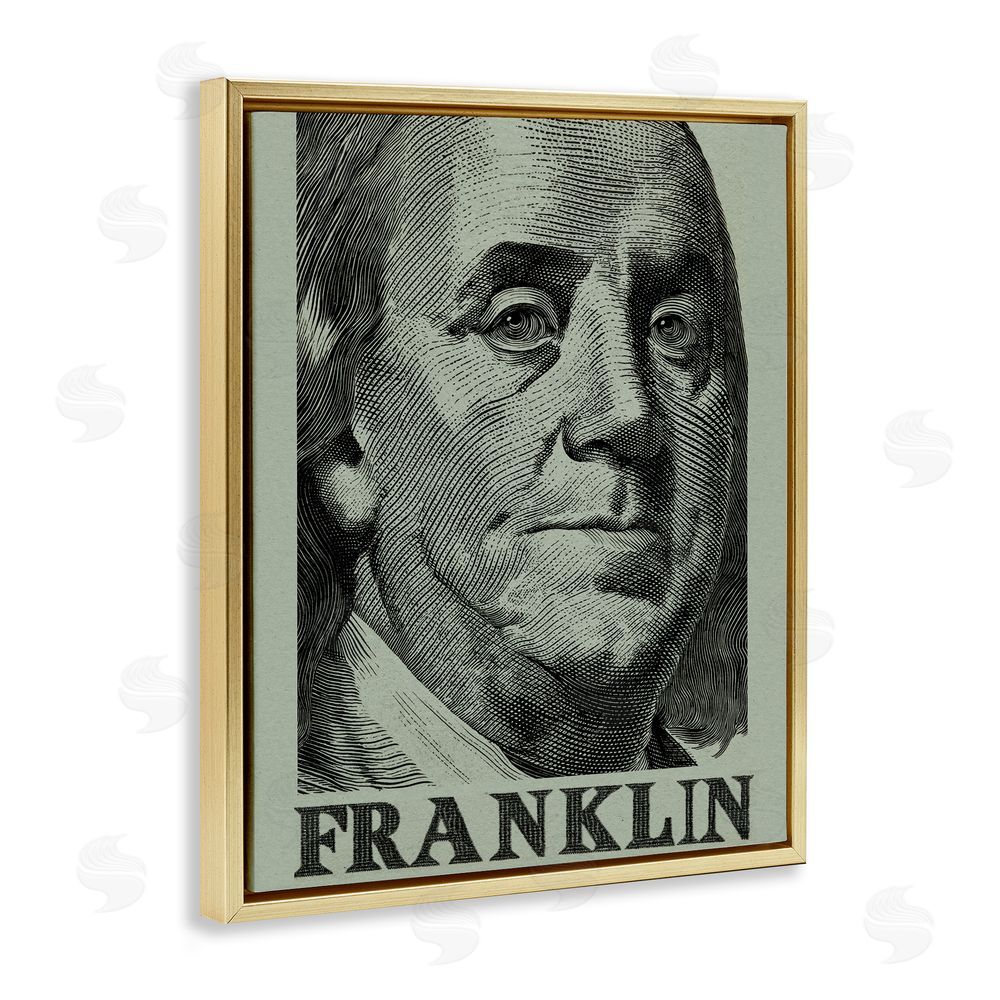 Svetlana Aleynikova Franklin's Influence Portrait Gold Floating Frame Canvas Wall Art Print
