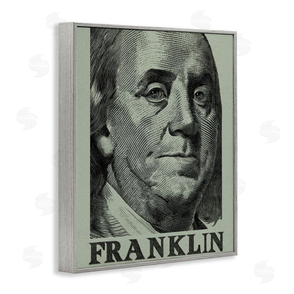 Svetlana Aleynikova Franklin's Influence Portrait Gray Framed Giclee Wall Art Print
