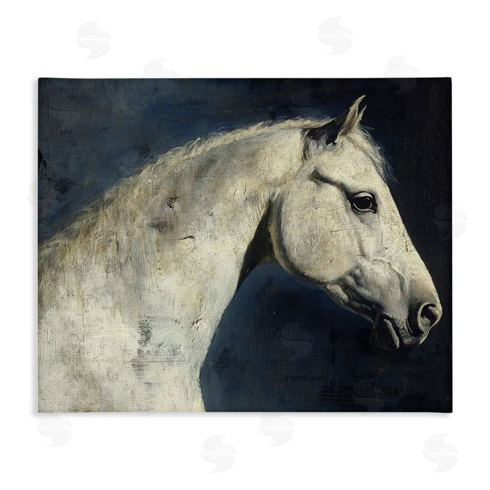 Svetlana Aleynikova Equine On The Blue Night Stretched Canvas Wall Art Print