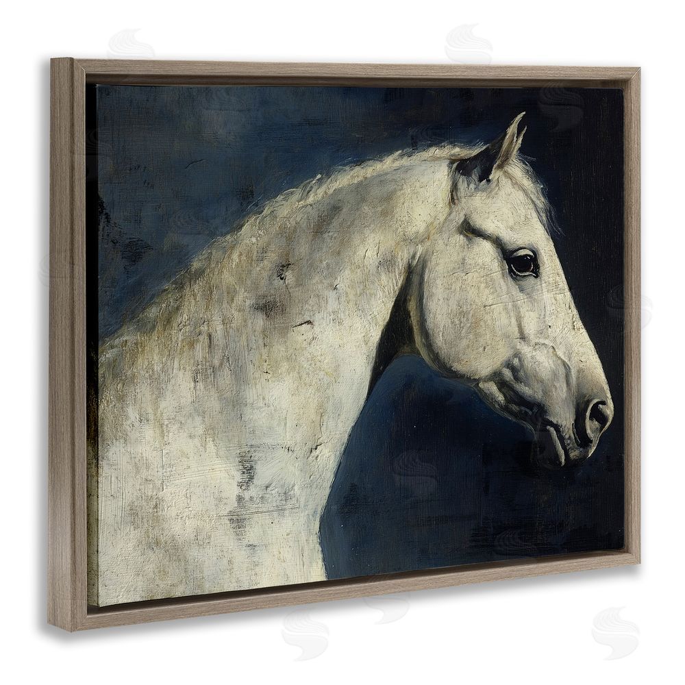 Svetlana Aleynikova Equine On The Blue Night Brown Floating Frame Canvas Wall Art Print