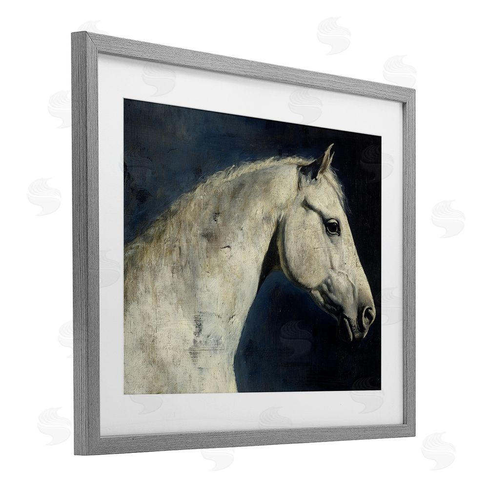 Svetlana Aleynikova Equine On The Blue Night Gray Framed Print Under Glass Wall Art