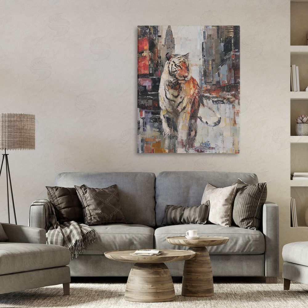 Svetlana Aleynikova Concrete Predator Roaming City Stretched Canvas Wall Art in Room