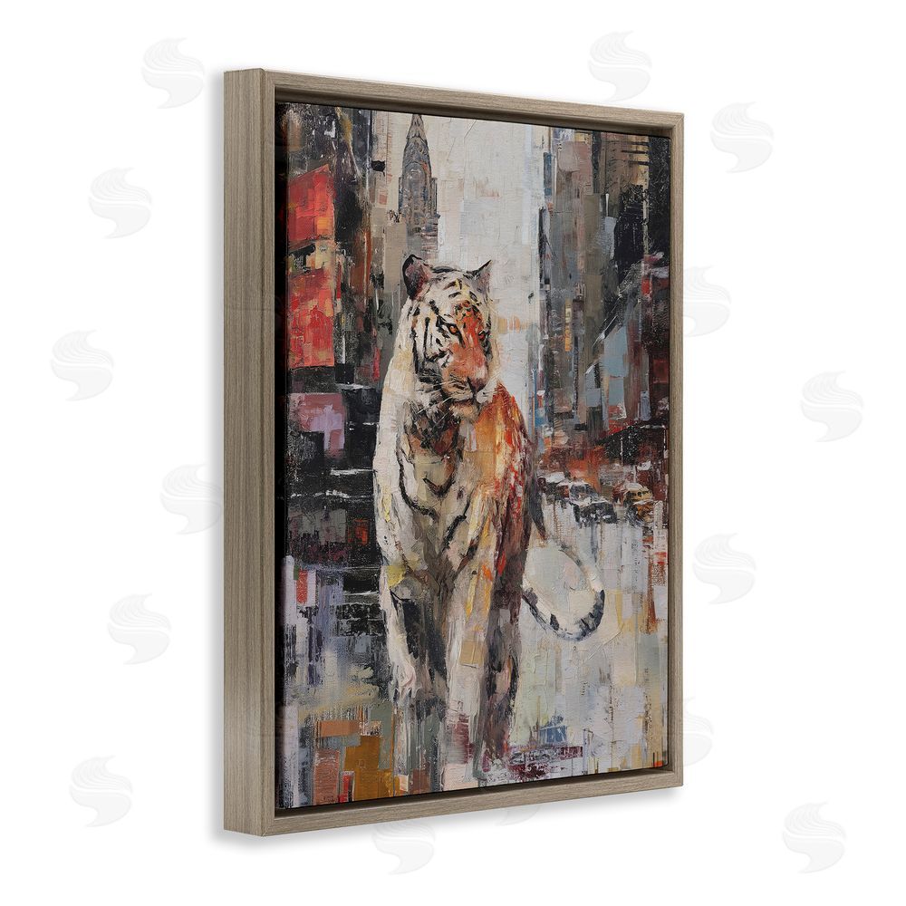 Svetlana Aleynikova Concrete Predator Roaming City Brown Floating Frame Canvas Wall Art Print
