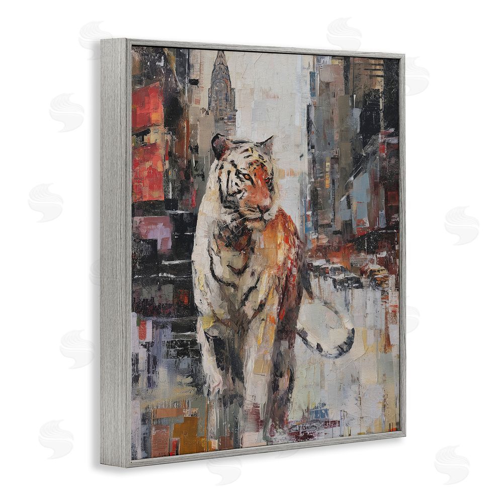 Svetlana Aleynikova Concrete Predator Roaming City Gray Framed Giclee Wall Art Print