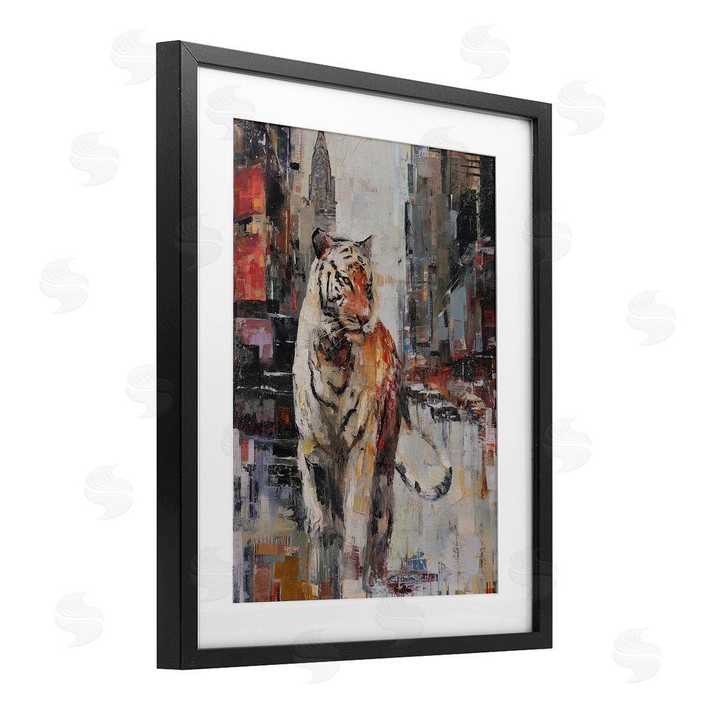 Svetlana Aleynikova Concrete Predator Roaming City Black Framed Print Under Glass Wall Art