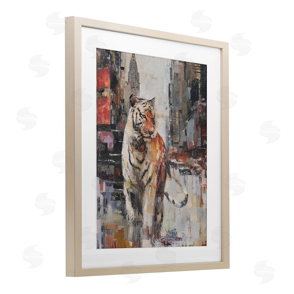 Svetlana Aleynikova Concrete Predator Roaming City Birch Framed Print Under Glass Wall Art