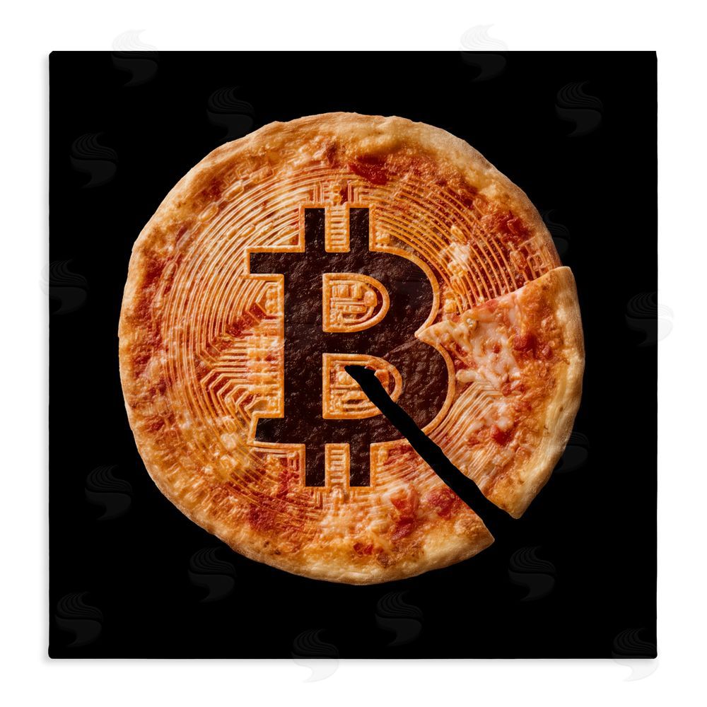 Svetlana Aleynikova Crypto Pizza Slice Stretched Canvas Wall Art