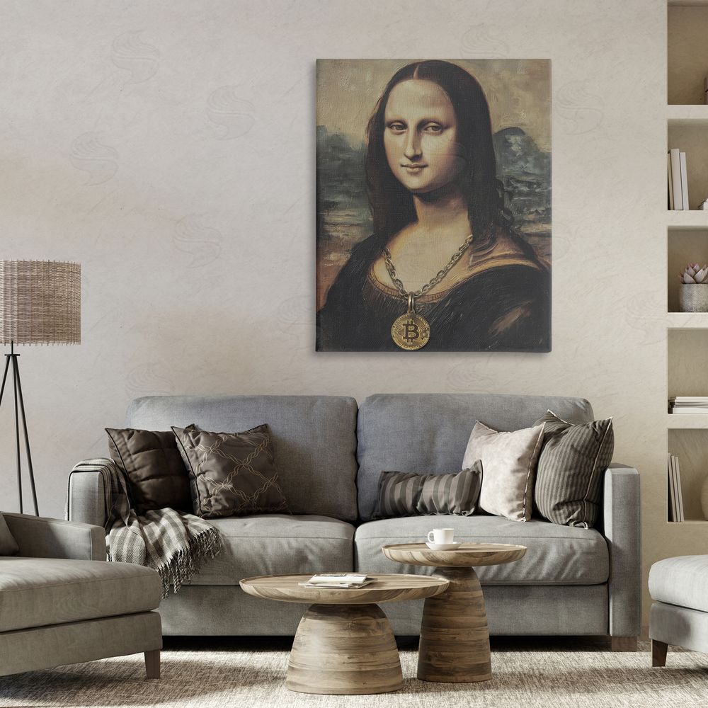 Svetlana Aleynikova Iconic Bitcoin Smile Classic Canvas Wall Art Print in Room