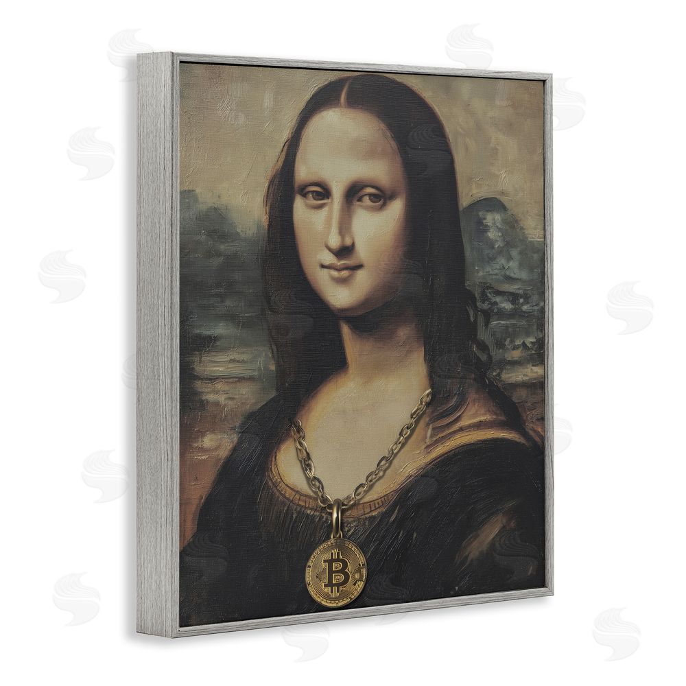 Svetlana Aleynikova Iconic Bitcoin Smile Classic Gray Framed Giclee Wall Art Print
