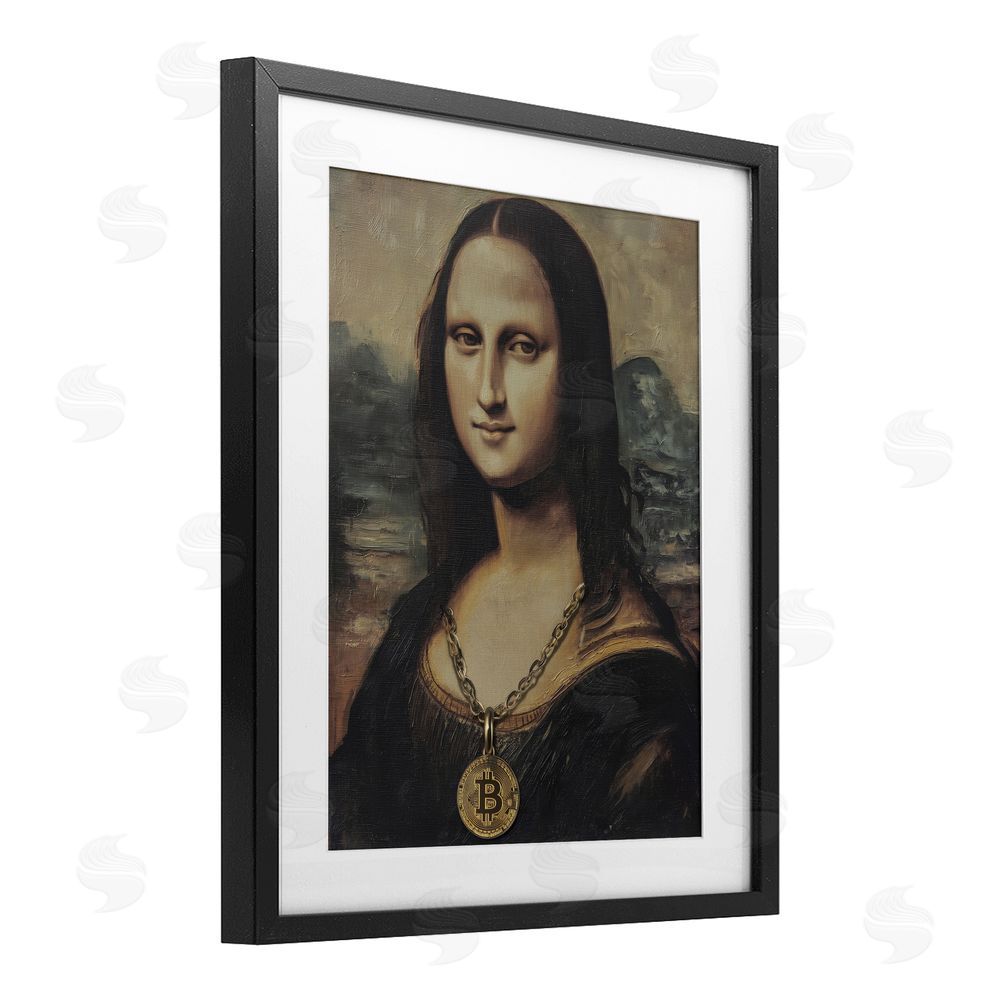 Svetlana Aleynikova Iconic Bitcoin Smile Classic Black Framed Print Under Glass Wall Art