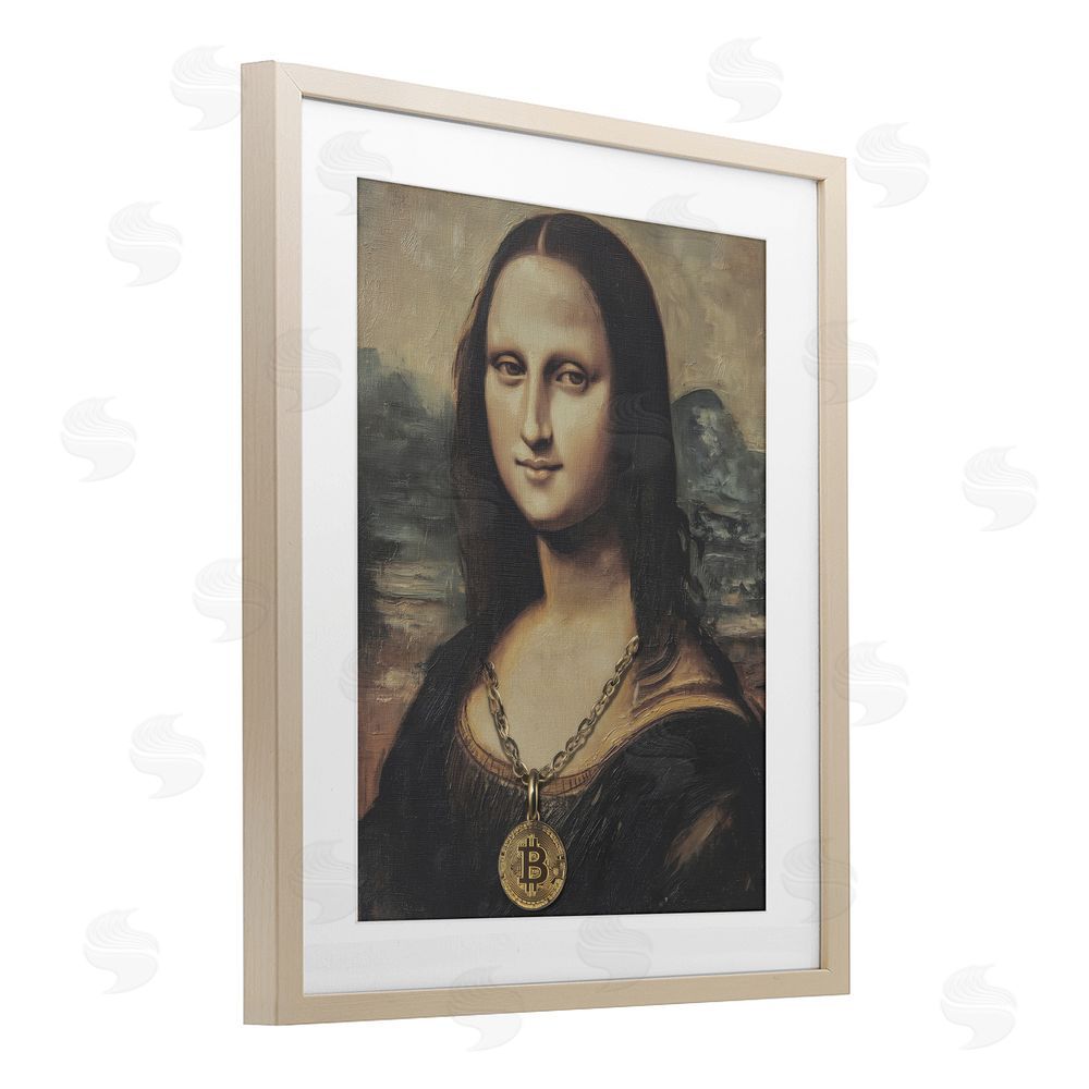 Svetlana Aleynikova Iconic Bitcoin Smile Classic Birch Framed Print Under Glass Wall Art