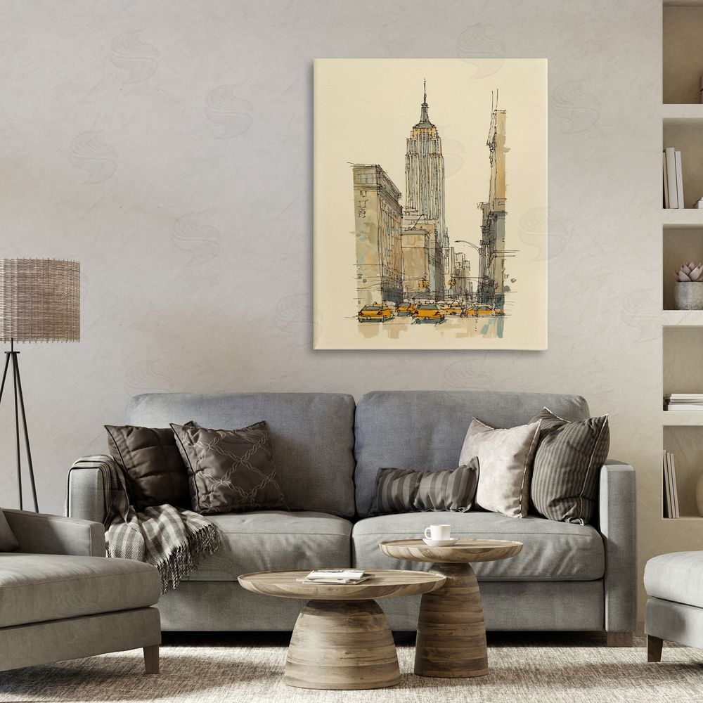 Svetlana Aleynikova NY City Lines Contour Canvas Wall Art Print in Room