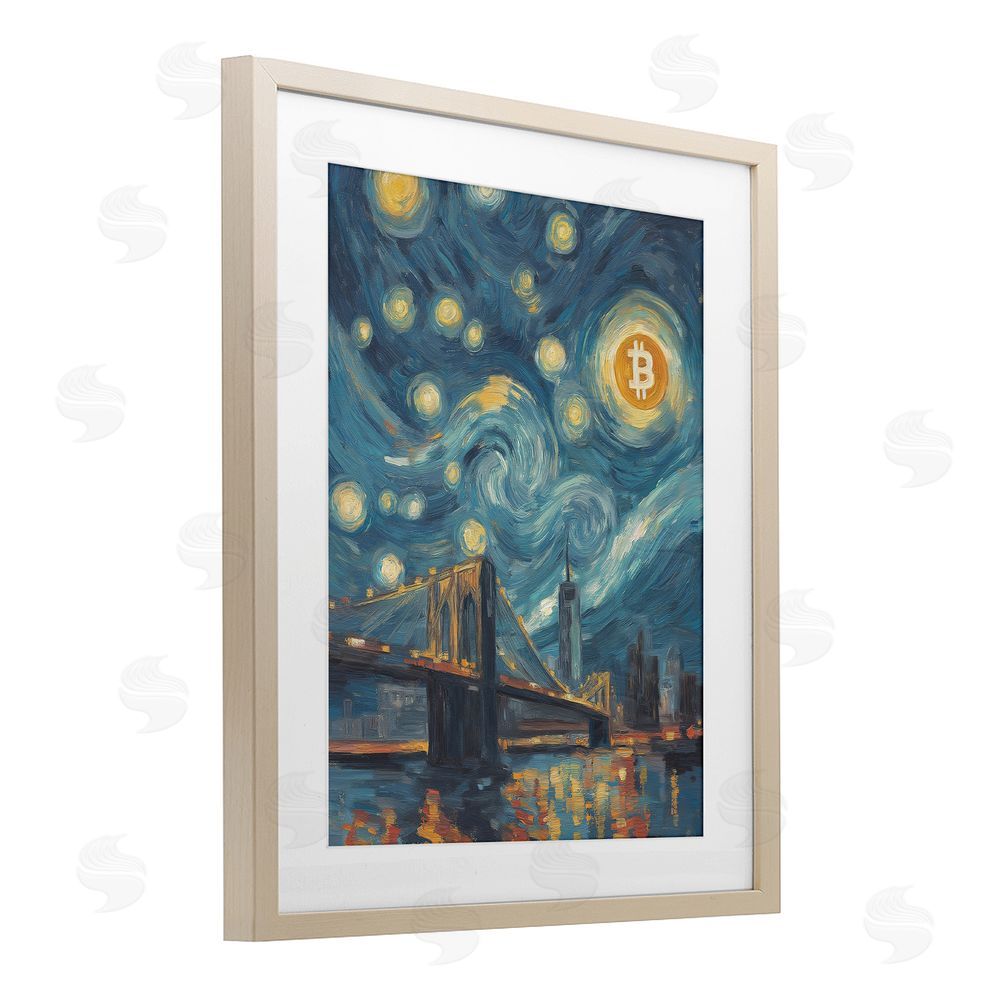 Svetlana Aleynikova Iconic Blockchain Moonlight Birch Framed Print Under Glass Wall Art