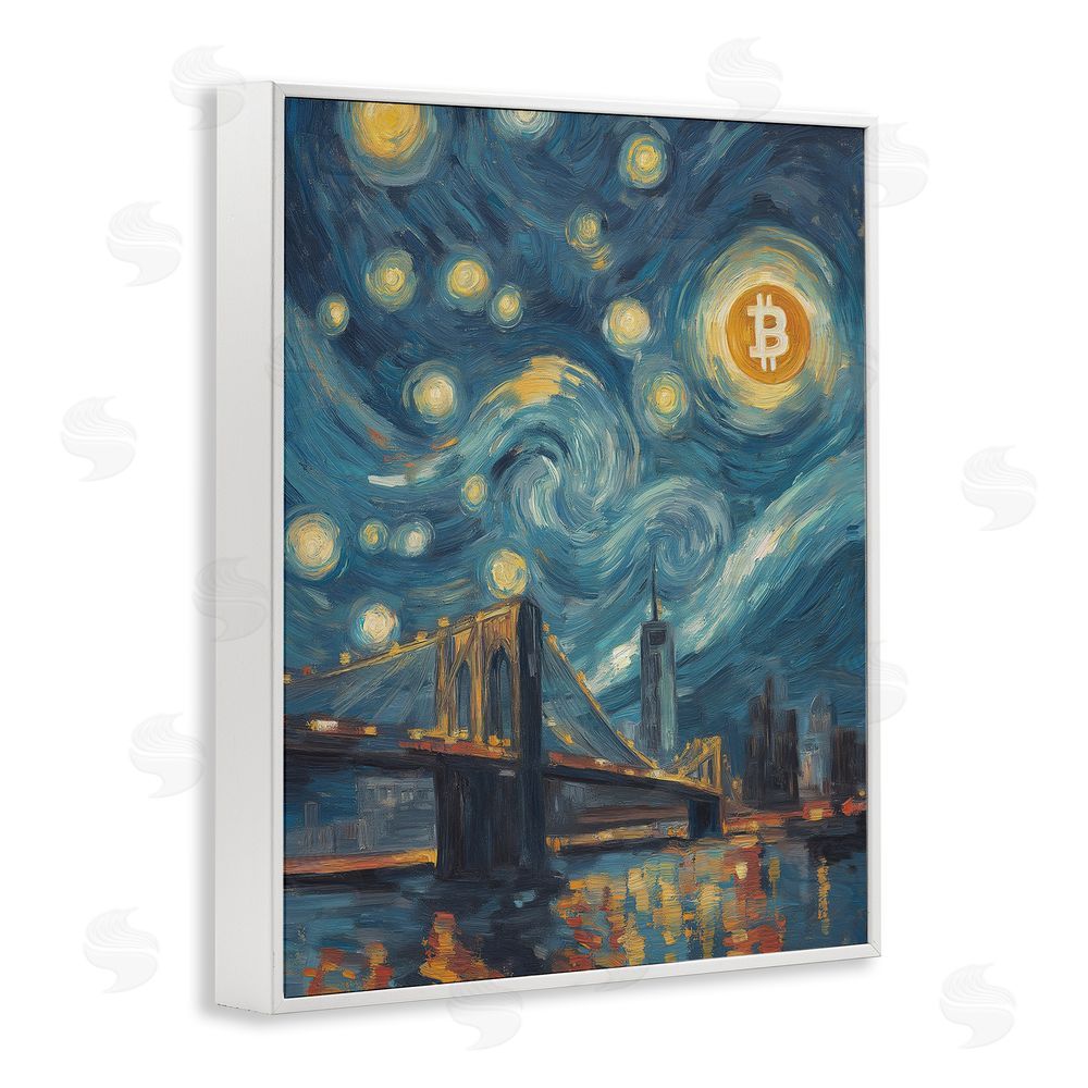 Svetlana Aleynikova Iconic Blockchain Moonlight White Framed Giclee Wall Art Print