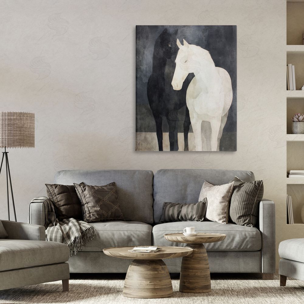 Svetlana Aleynikova Equine Twins Of Wind Stretched Canvas Wall Art Print in Room
