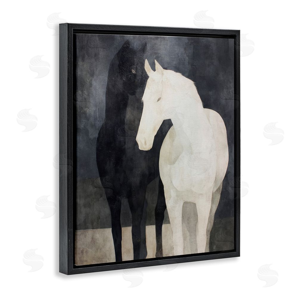 Svetlana Aleynikova Equine Twins Of Wind Black Floating Frame Canvas Wall Art Print