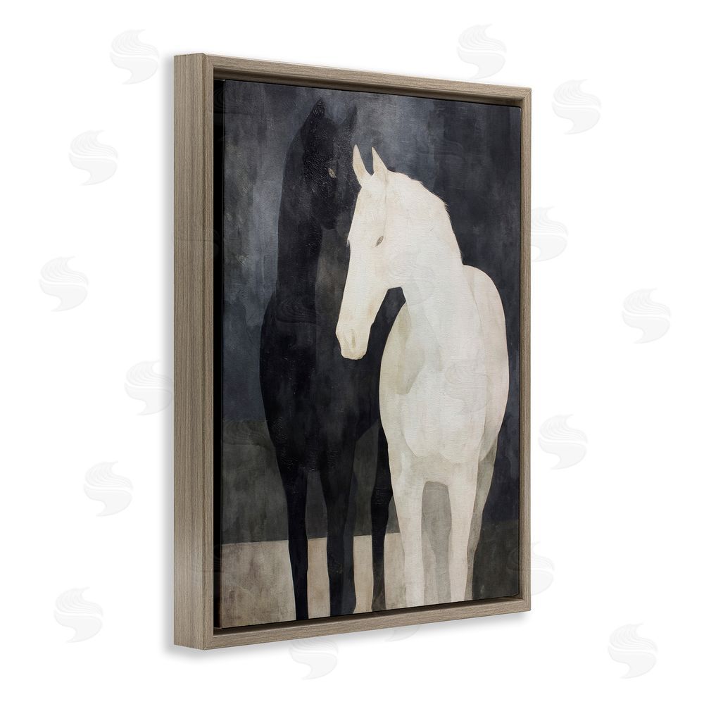 Svetlana Aleynikova Equine Twins Of Wind Brown Floating Frame Canvas Wall Art Print