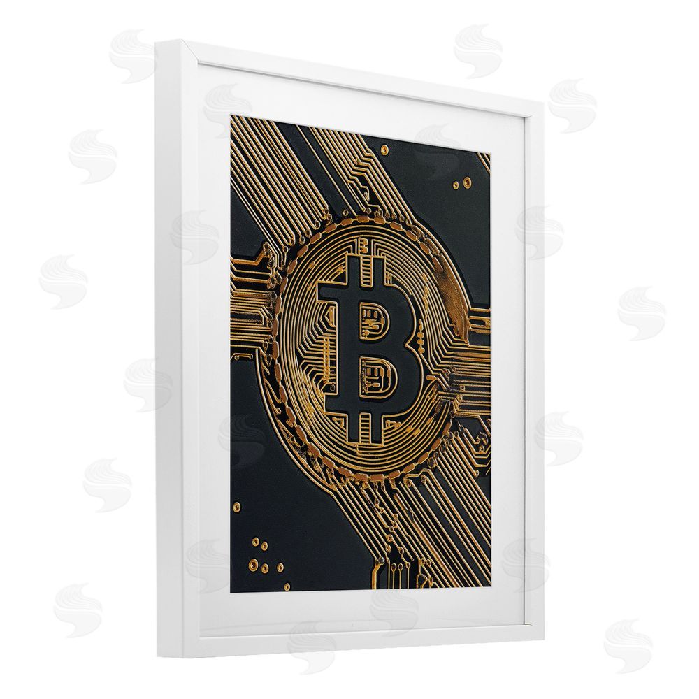 Svetlana Aleynikova Web Of Wealth Circuits White Framed Print Under Glass Wall Art