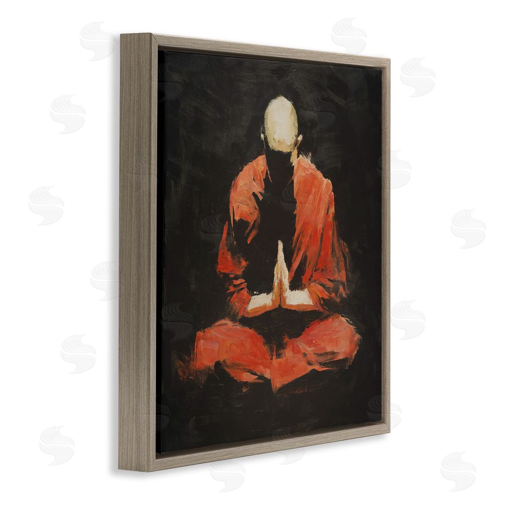 Svetlana Aleynikova A Calm Within Meditation Brown Floating Frame Canvas Wall Art Print