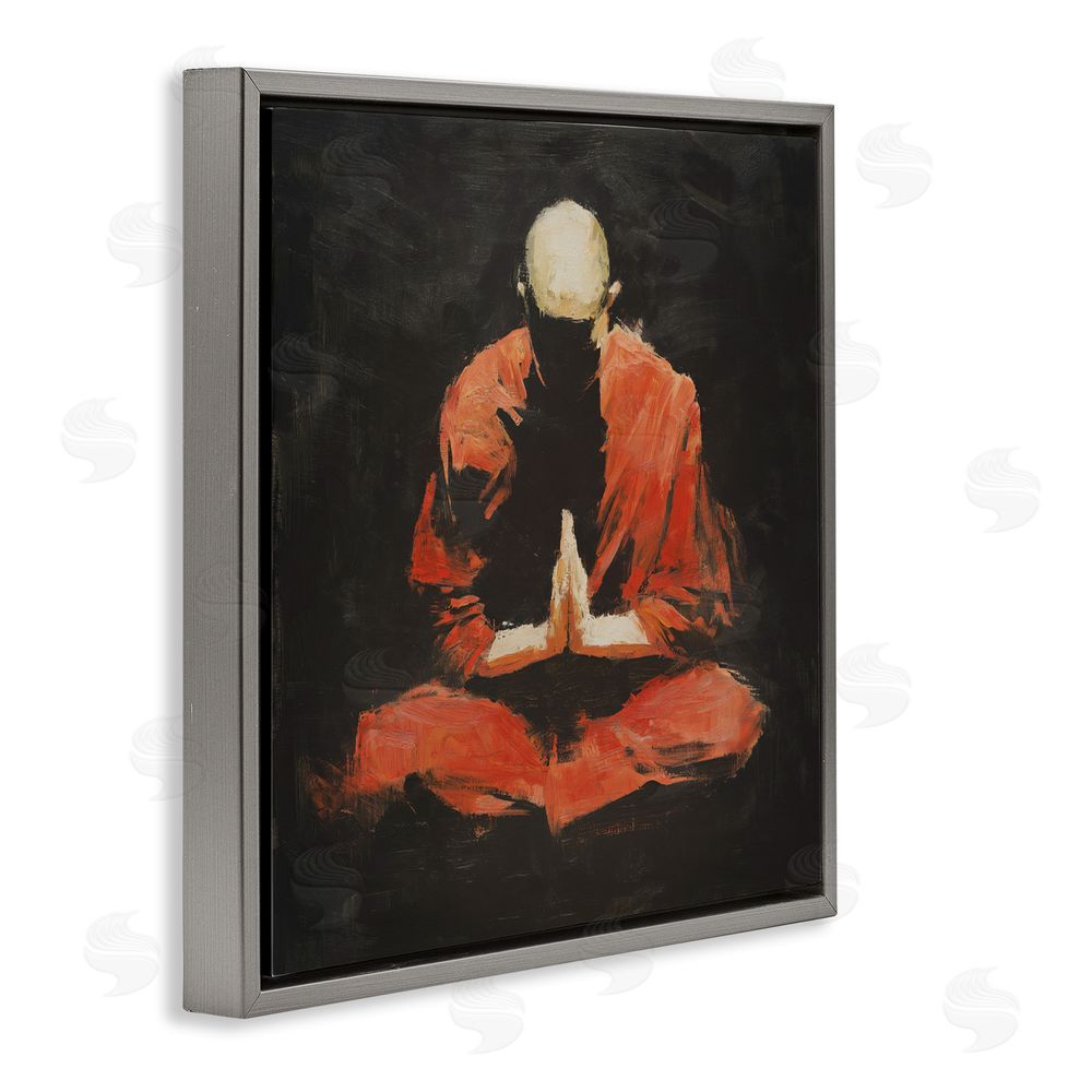 Svetlana Aleynikova A Calm Within Meditation Gray Floating Frame Canvas Wall Art Print