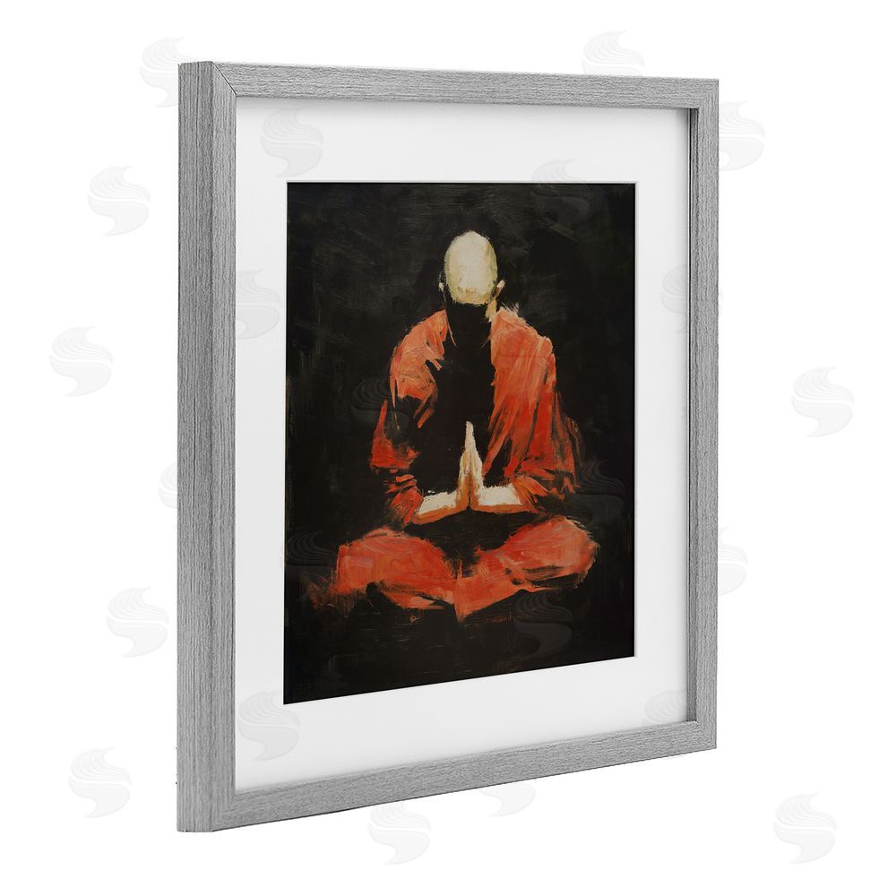 Svetlana Aleynikova A Calm Within Meditation Gray Framed Print Under Glass with White Mat Wall Art