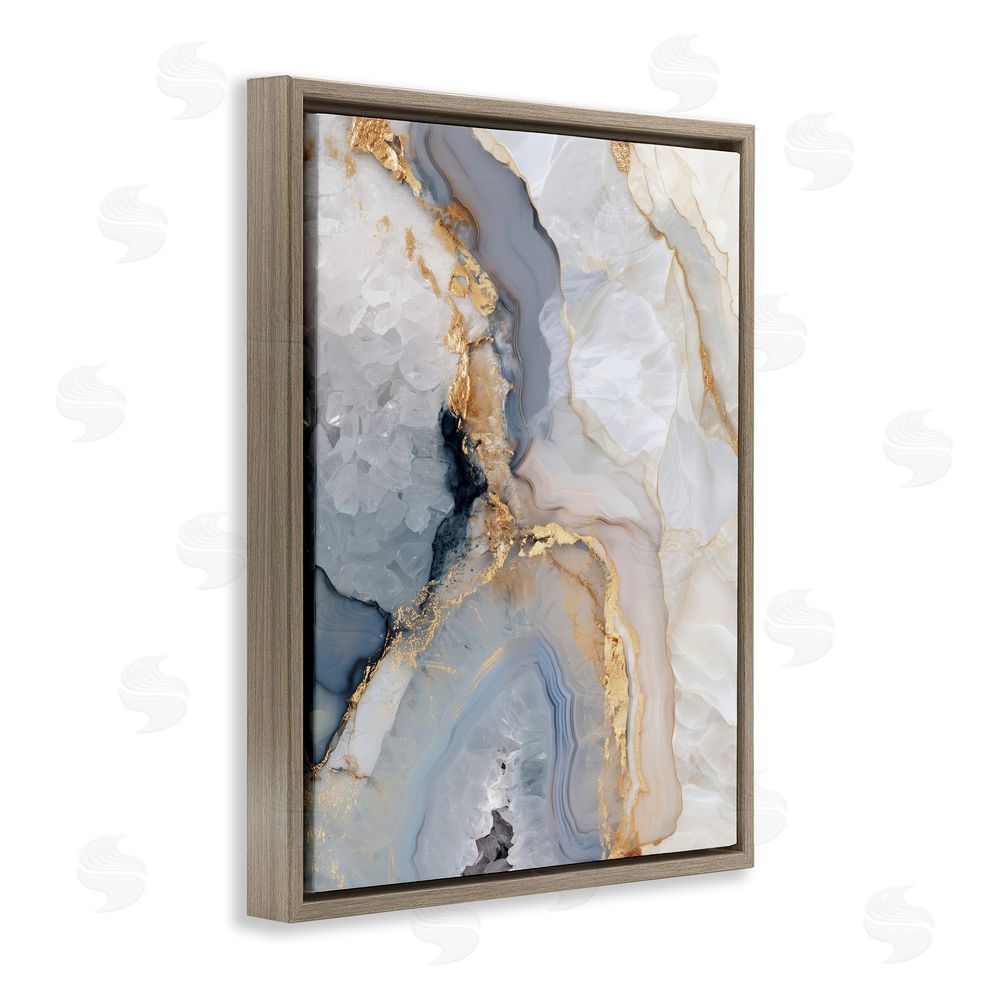 Svetlana Aleynikova Midnight Ore Crystals Brown Floating Frame Canvas Wall Art Print