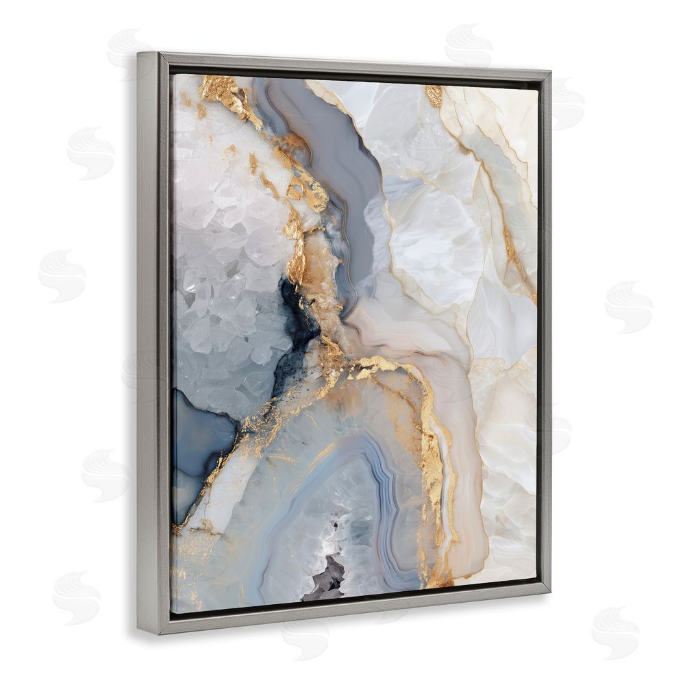 Svetlana Aleynikova Midnight Ore Crystals Gray Floating Frame Canvas Wall Art Print