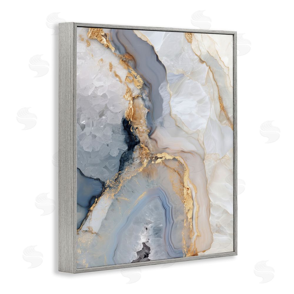 Svetlana Aleynikova Midnight Ore Crystals Gray Framed Giclee Wall Art Print