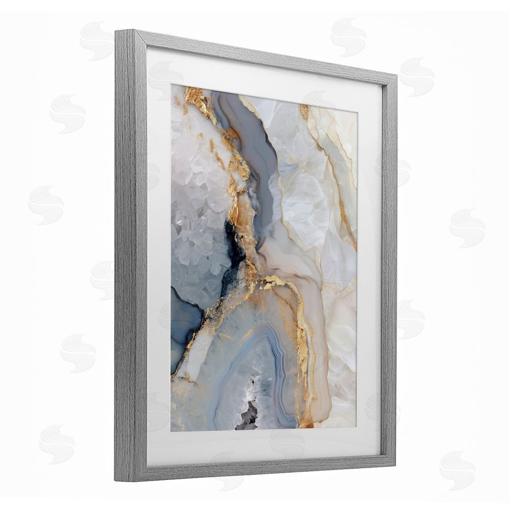 Svetlana Aleynikova Midnight Ore Crystals Gray Framed Print Under Glass Wall Art
