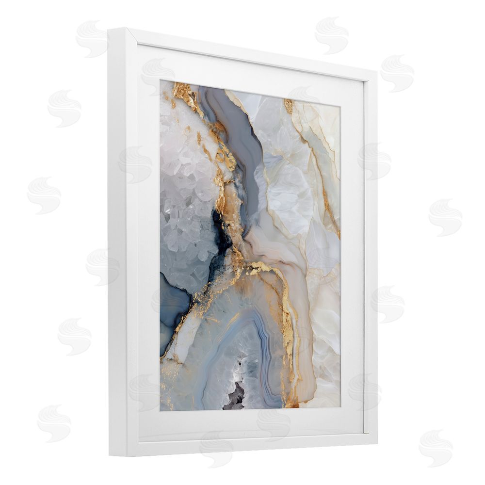Svetlana Aleynikova Midnight Ore Crystals White Framed Print Under Glass Wall Art