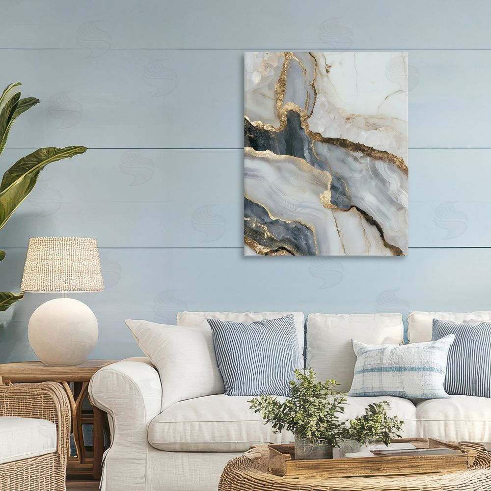 Svetlana Aleynikova Elegant Touch of Gold Stretched Canvas Wall Art Print in Room