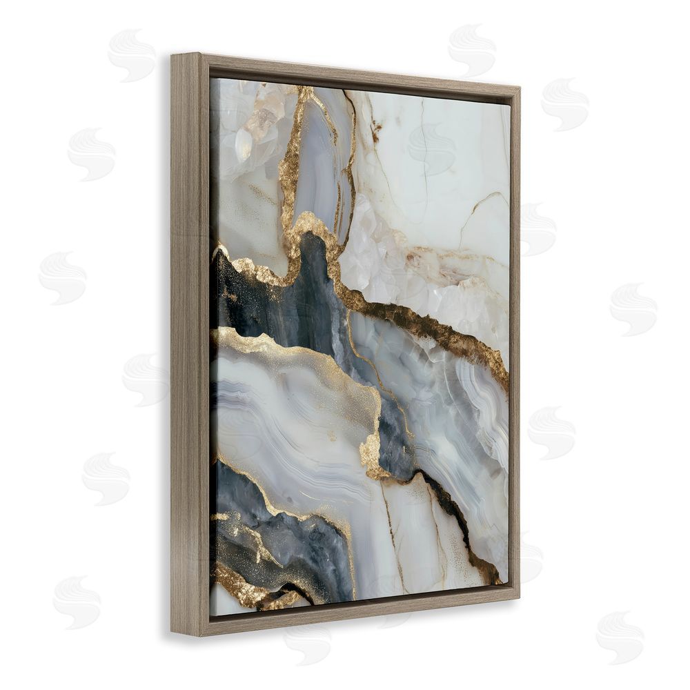 Svetlana Aleynikova Elegant Touch of Gold Brown Floating Frame Canvas Wall Art Print