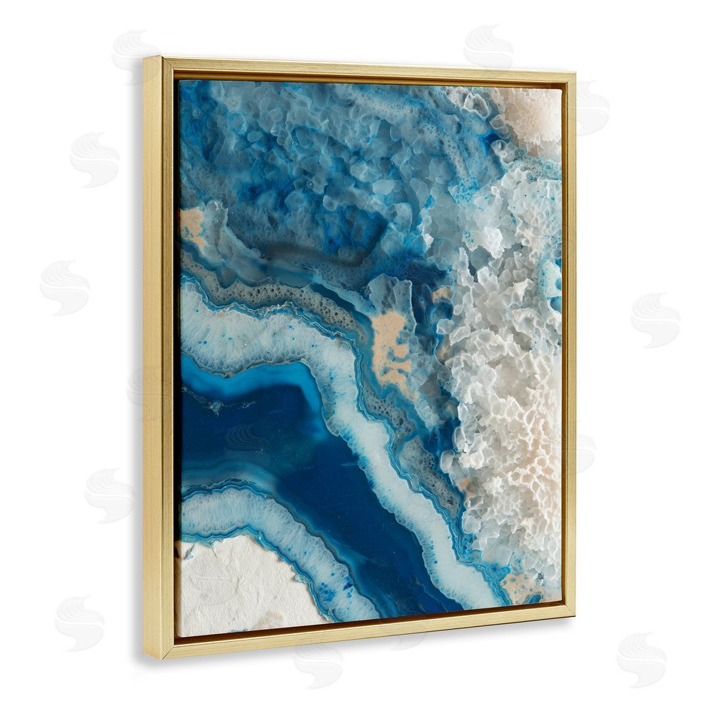 Svetlana Aleynikova Ocean's Minerals Flow Gold Floating Frame Canvas Wall Art Print