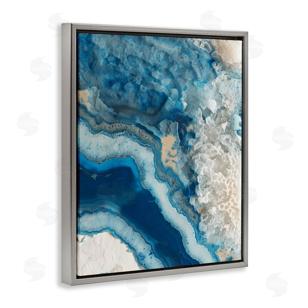 Svetlana Aleynikova Ocean's Minerals Flow Gray Floating Frame Canvas Wall Art Print