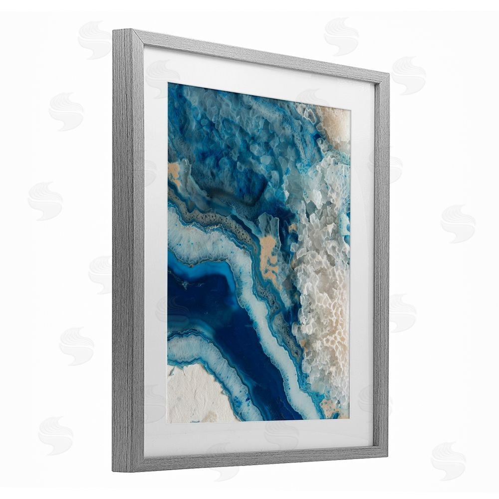 Svetlana Aleynikova Ocean's Minerals Flow Gray Framed Print Under Glass Wall Art