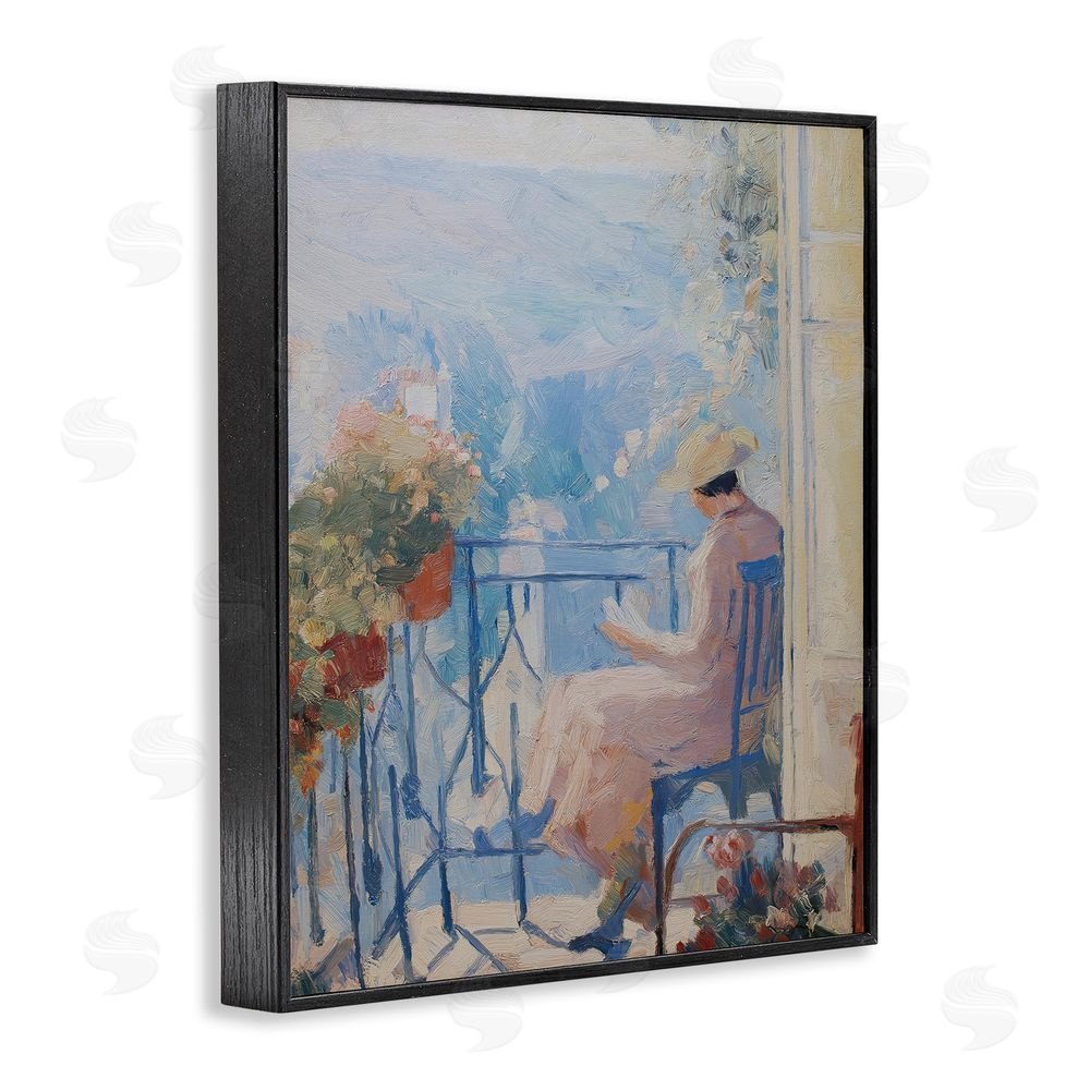 Svetlana Aleynikova Reading In The Sun Black Framed Giclee Wall Art Print