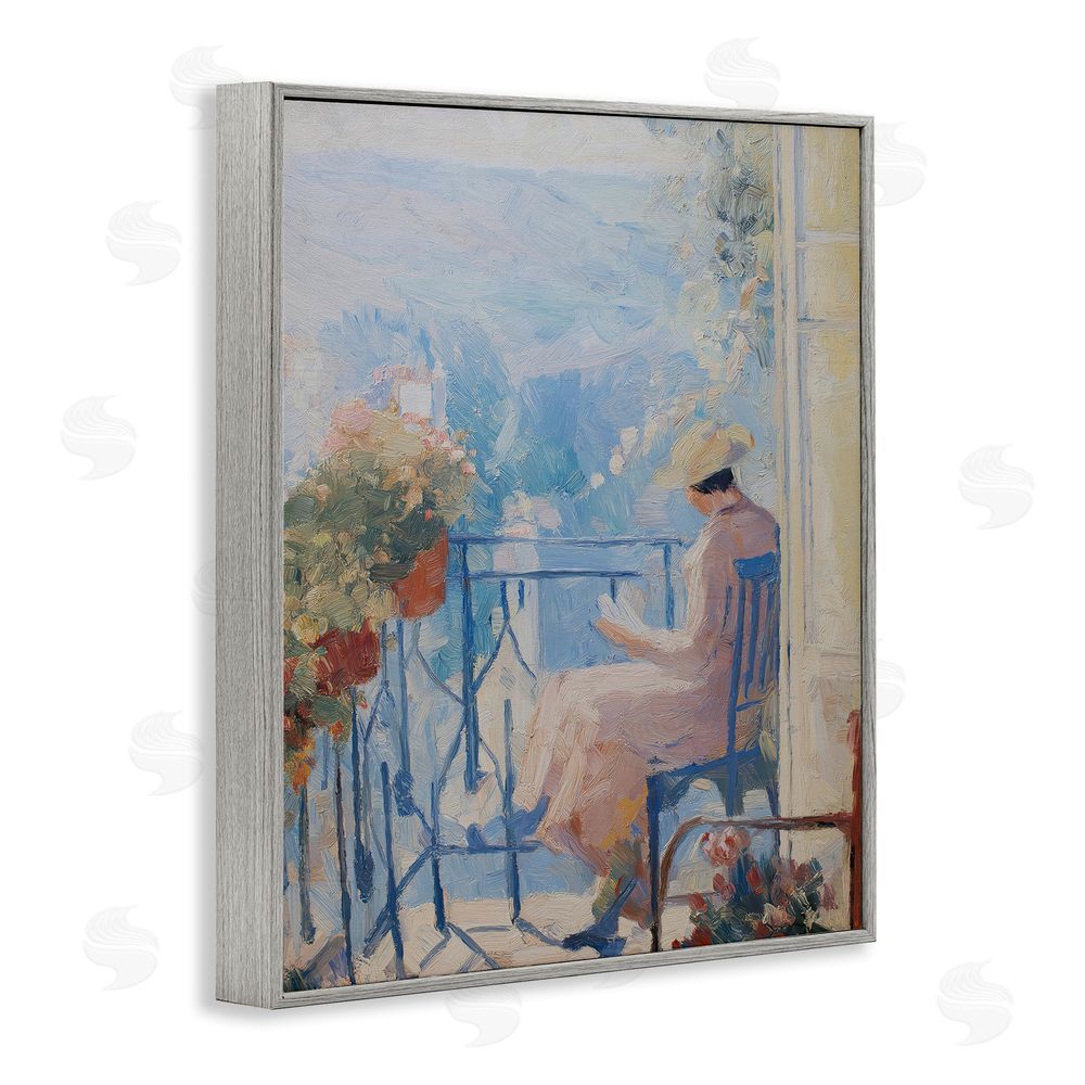 Svetlana Aleynikova Reading In The Sun Gray Framed Giclee Wall Art Print