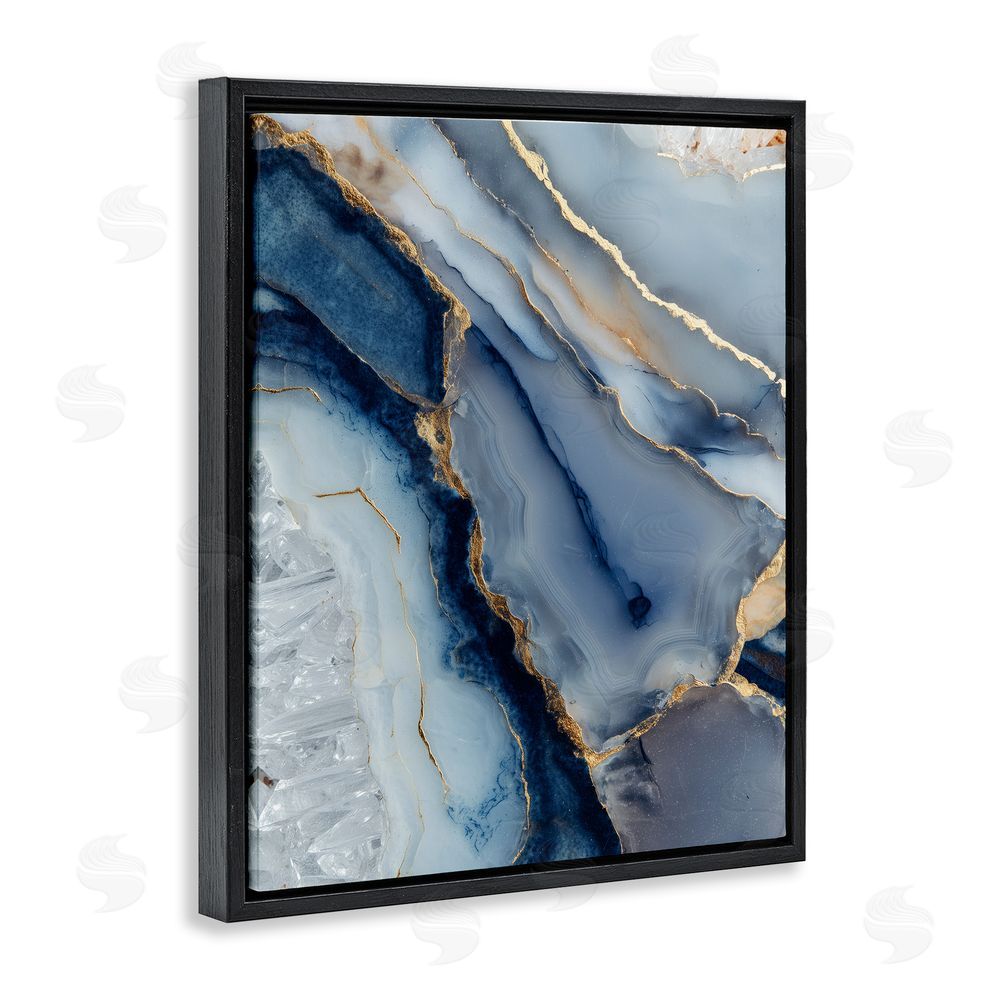 Svetlana Aleynikova Crystal Twilight Cracks Black Floating Frame Canvas Wall Art Print