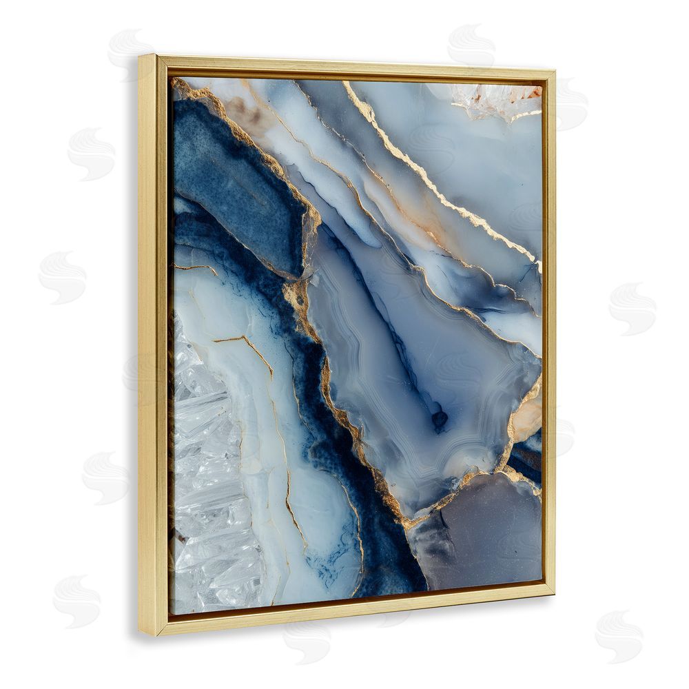 Svetlana Aleynikova Crystal Twilight Cracks Gold Floating Frame Canvas Wall Art Print