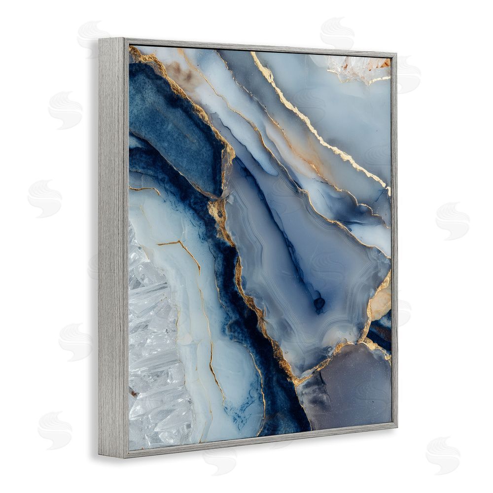 Svetlana Aleynikova Crystal Twilight Cracks Gray Framed Giclee Wall Art Print