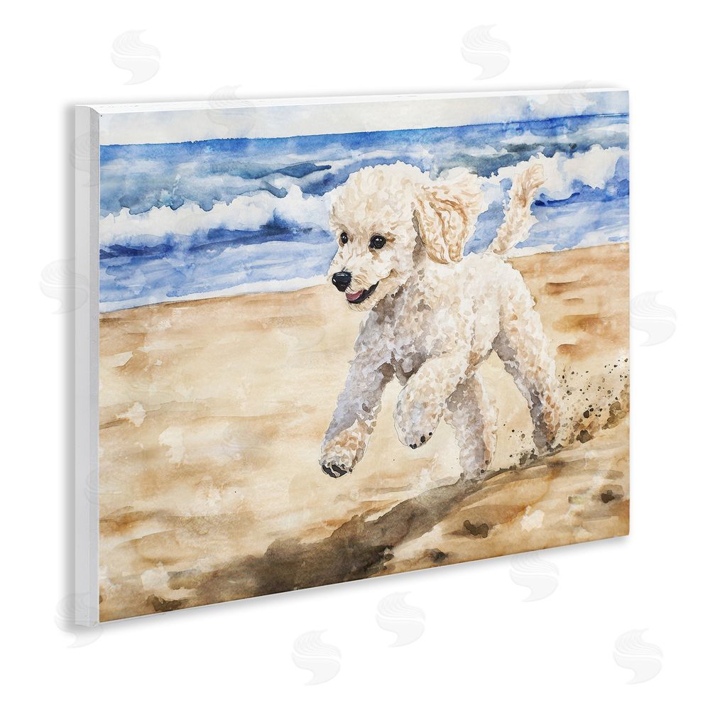 Svetlana Aleynikova Poodle's Journey on Beach Wall Plaque Art Print