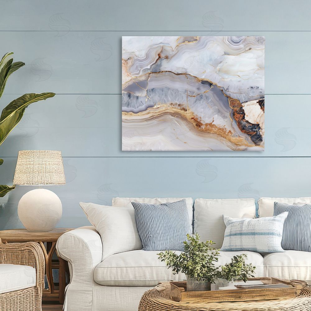 Svetlana Aleynikova Marbled Gold Stone Canvas Wall Art Print in Room