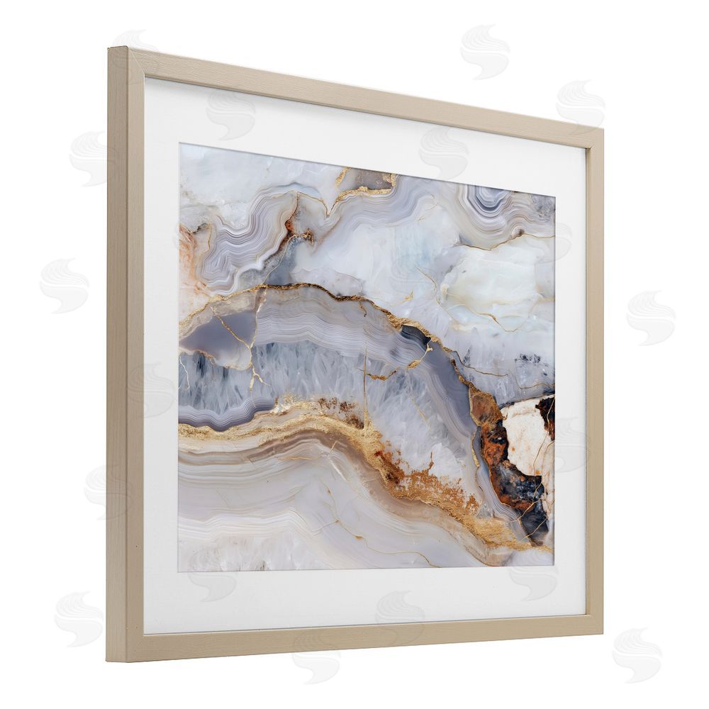 Svetlana Aleynikova Marbled Gold Stone Birch Framed Print Under Glass Wall Art