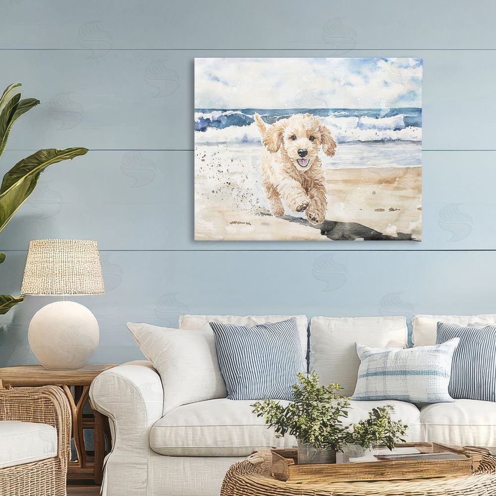 Svetlana Aleynikova Ocean's Best Friend Pup Canvas Wall Art Print in Room