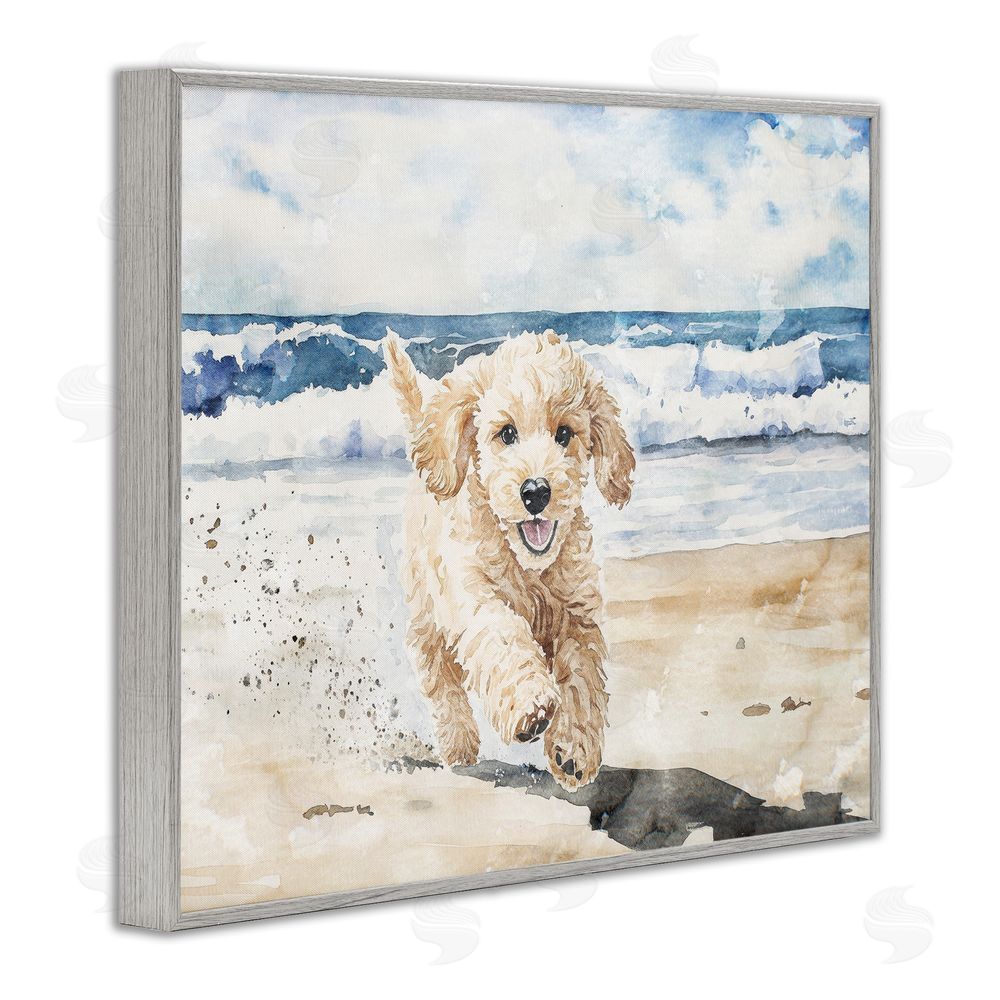 Svetlana Aleynikova Ocean's Best Friend Pup Gray Framed Giclee Wall Art Print