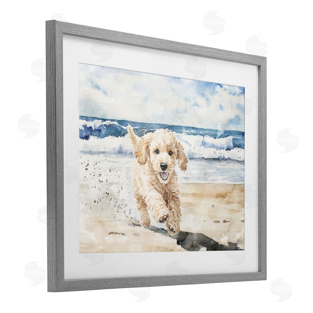 Svetlana Aleynikova Ocean's Best Friend Pup Gray Framed Print Under Glass Wall Art